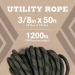 Atwood Rope MFG 3/8” inch 50ft Braided Utility Rope. Camouflage, 50ft Made in USA, Lightweight Strong Versatile Rope for Camping, Survival, DIY, Knot Tying