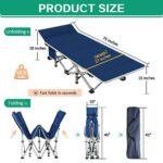 NESDCC Camping cot, COT with Comfortable Mattress Premium Fabric Cots for Sleeping 450LBS(Max Load) Camping Bed Folding Cot with Carry Bag Camp Cot for Home,Office,Outdoor