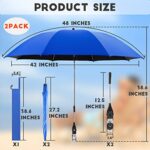 2 PACK 42″ Chair Umbrella with Clamp, SPF50+, 360 ° Adjustable Umbrella for Chair, Camping Chair with Umbrella also for Beach Chair, Wheelchair, Stroller, Patio Chair, Golf Carts(Not Include Umbrella)