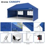 OUTFINE Canopy 10’X20′ Pop Up Canopy Gazebo Commercial Tent with 4 Removable Sidewalls, Stakes X12, Ropes X6 for Patio Outdoor Party Events