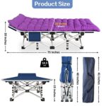 COLMERD Camping Cot with Comfortable Mattress Cots with Pad Heavy Duty Bed Sleeping Cot Include Carry Bag Cots for Adults Home Office Nap Vocation Outdoor
