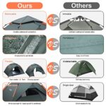 Amflip Camping Tent Automatic 2-3 Man Person Instant Tent Pop Up Ultralight Dome Tent 4 Seasons Waterproof & Windproof Camping Tent with Removable Outer Tarpaulin, Double Layers (Green)