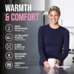 Thermajane Long Sleeve Thermal Shirts for Women Cold Weather, Womens Thermal Underwear Tops, Base Layer Women Thermal (Black, 2X-Large)
