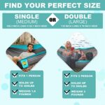SZHLUX Camping Hammock Double & Single Portable Hammocks with 2 Tree Straps, Great for Hiking,Backpacking,Hunting,Outdoor,Beach,Camping,Medium,Light Grey & Sky Blue