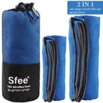 Sfee 2 Pack Microfiber Travel Towel, Quick Dry Towel Camping Towel Beach Towel Super Absorbent Compact Lightweight Sports Towel Gym Towel Set for Beach, Gym, Hiking, Pool, Backpacking, Bath, Yoga