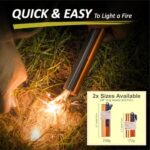 Flint and Steel Fire Starter Kit 7-in-1 Ferro Rod Fire Steel Bushcraft Equipment 6.7″, Portable Survival Magnesium Kit with 36″ Waterproof Wick Rope, Multi Tool Scraper, Compass for Camping Hiking