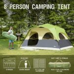 PORTAL 8 Person Instant Tent for Camping, Large Waterproof Windproof Cabin Family Tent Easy Setup with 5 Large Mesh Windows, Rainfly, Carry Bag