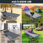 MOPHOTO Folding Cot Folding Bed with Mattress, Camping Cot for Adults Portable Fold up Bed for Indoor Outdoor Travel Camp Vacation